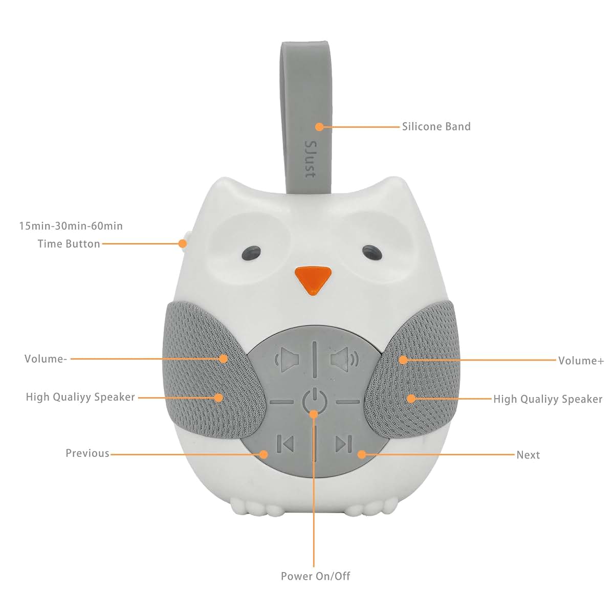 Sjust Owl Portable White Noise Machine With Nightlight (photo 4)