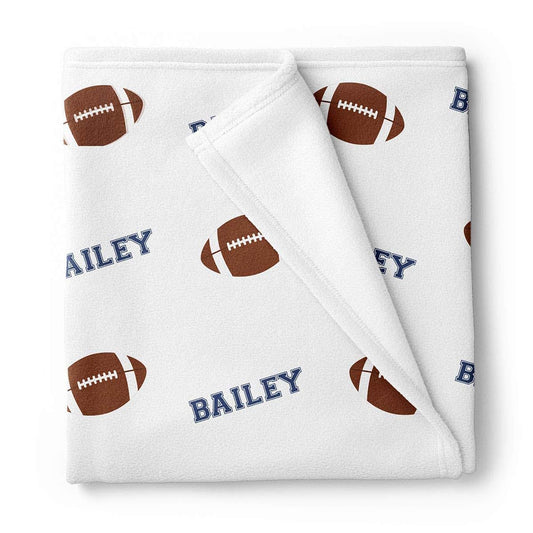 Lovable Gift Co Football Baby boy Receiving Swaddle Blanket, Blue and Brown