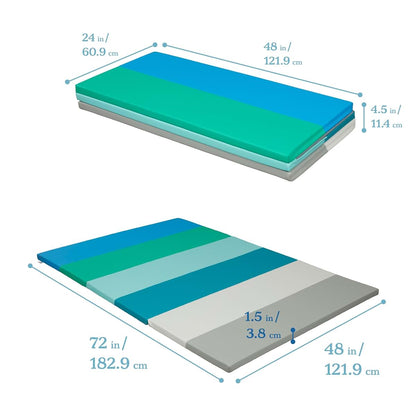ECR4Kids SoftZone 6-Section Rainbow Runway Activity Mat, Folding Playmat, Contemporary (photo 2)