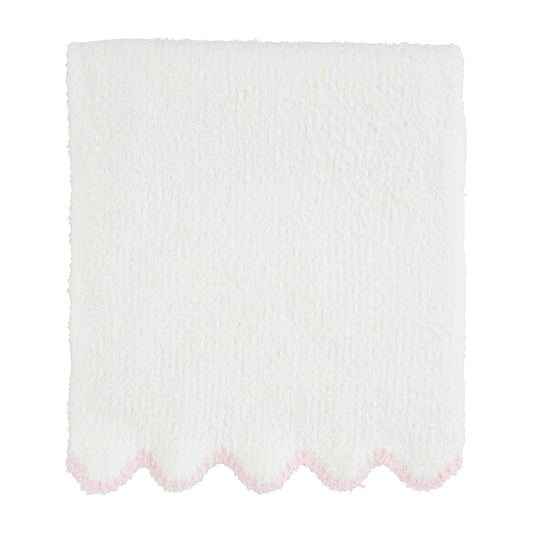 Mud Pie Blue Scallop Chenille Blanket