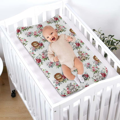 BabyOneStop Jungle Safari Boho Floral Changing Pad Cover 32x16 Soft Stretchy