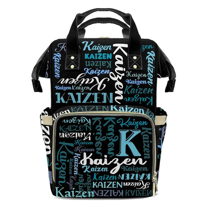 LiSoAkWE Name Balck Personalized Diaper Bag Backpack with Name,Customized Nappy Backpack for Baby Girls, Multi-function