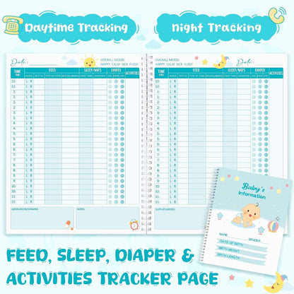 Pasimy Baby Daily Log Book Journal for Newborn Care Tracking