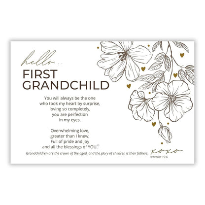 First Grandchild Poetry Picture Frame with Scripture, White Bi-Fold