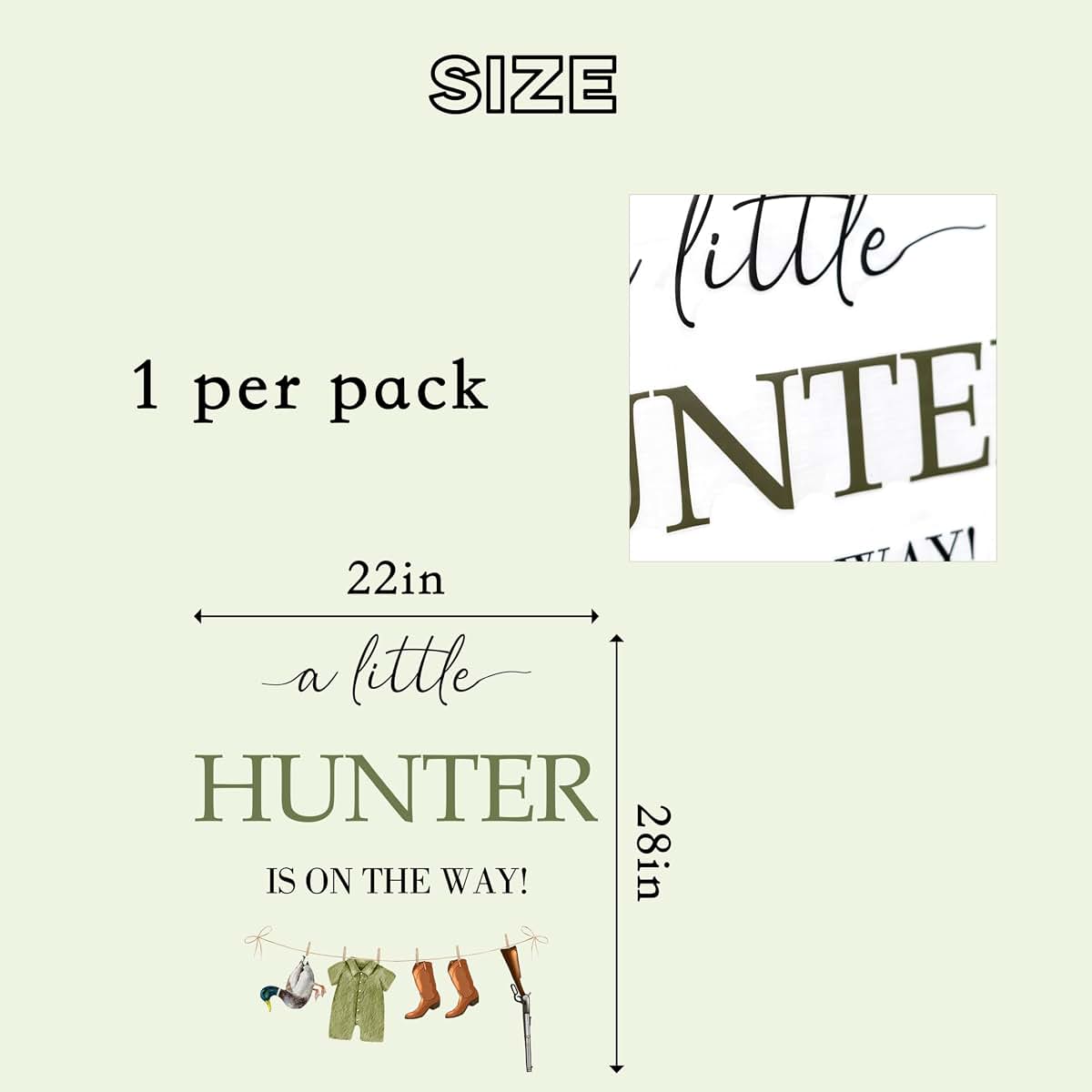 Capiont Hunting Theme Nursery Wall Decal Set for Baby Shower Backdrop
