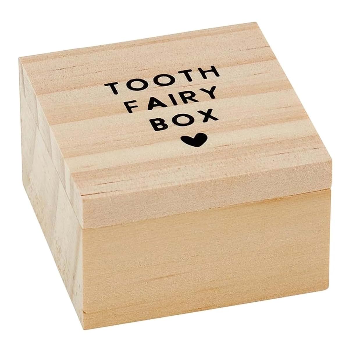Stephan Baby Keepsake Box Pine Wood Memory Storage Case for Infant Tooth Gift 2", Tooth Fairy Box (photo 2)