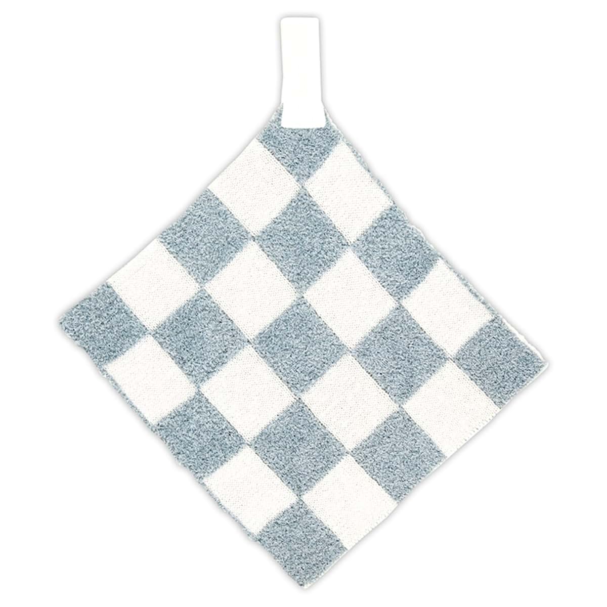 Stephan Baby Plush Blanket with Pacifier Clip - 9 Inch Square Checkerboard (photo 2)