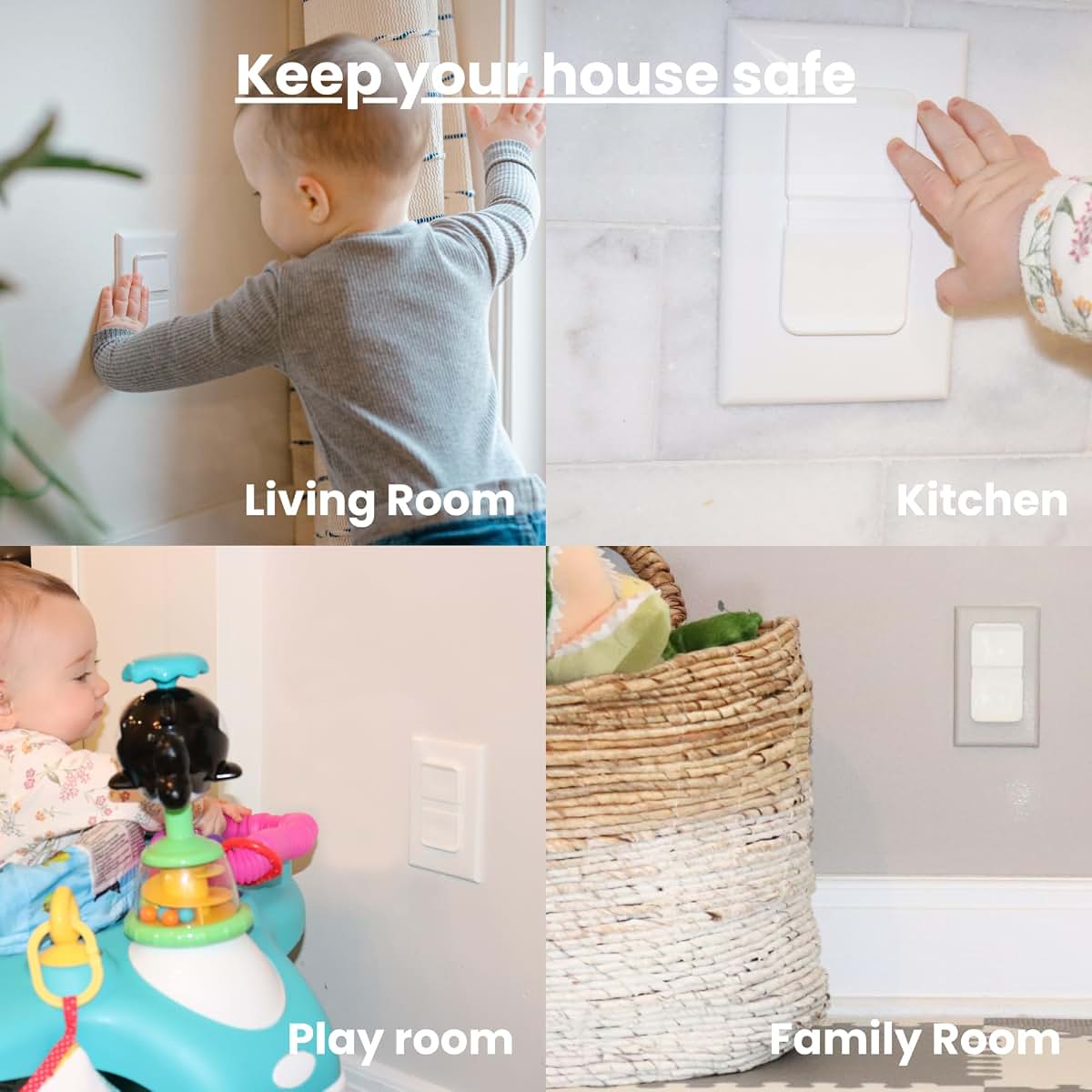 Infant Tree White Double Outlet Covers Baby Proofing (20 Pack, 40 Sockets) | Baby Proof Plug Covers for Electrical (photo 4)