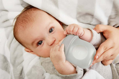 Boon Nursh Silicone Bottle with Air-Free Pouch | 4 oz Slow Flow