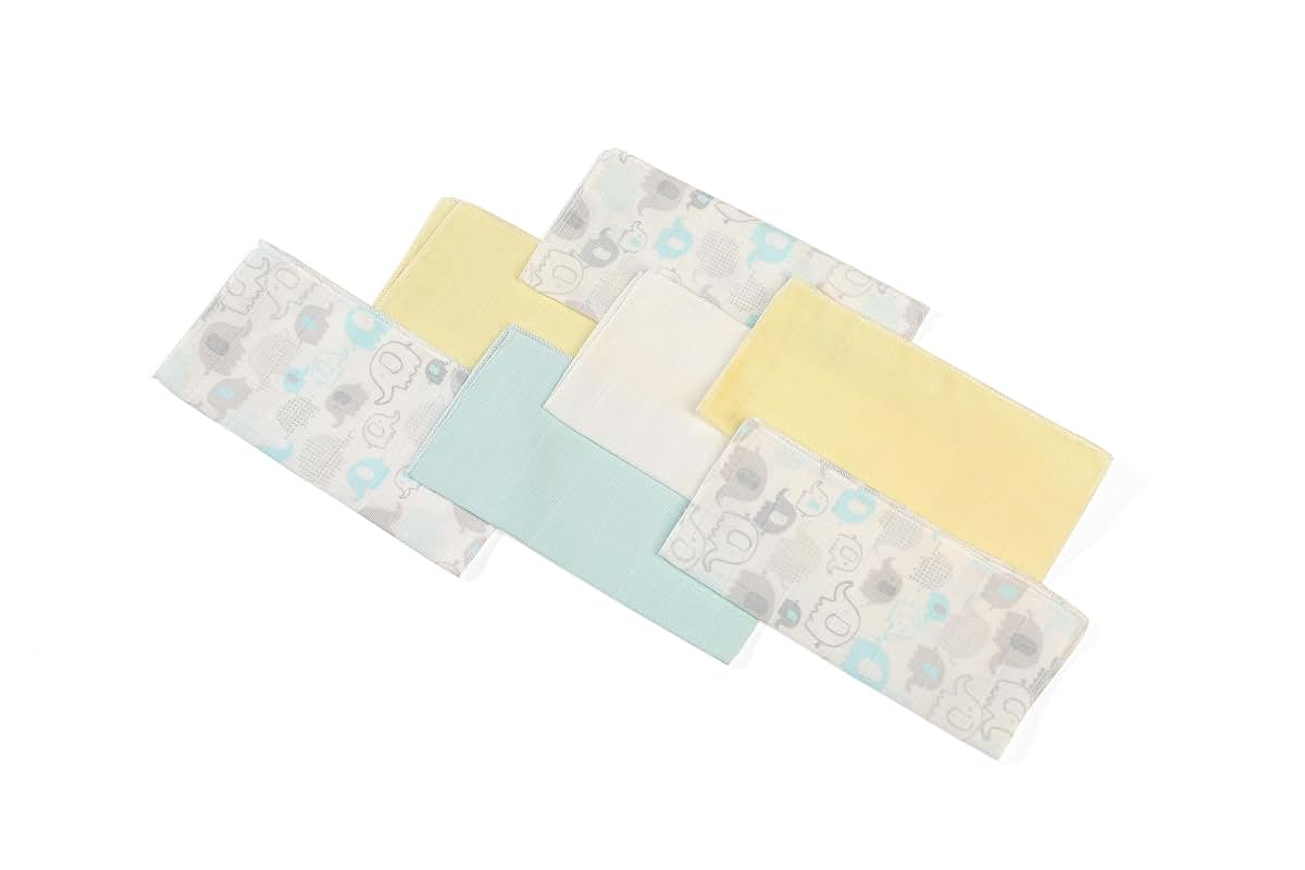 Deyzi Cotton Muslin Washcloths, 7-Pack Reusable Baby Wipes (photo 2)