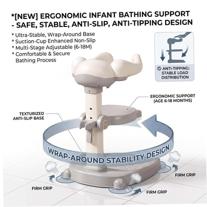 Bemonew Baby Shower Stand, Sturdy Bath Support, Gray, Fit (photo 2)