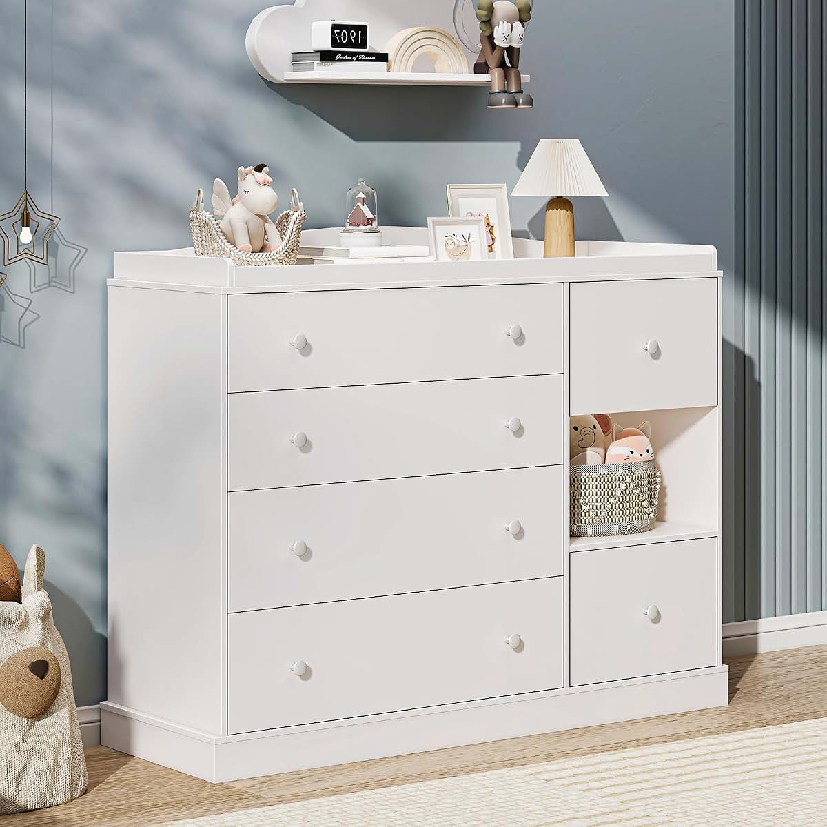 Halitaa Kids Dresser Cabinet with 6 Drawers for Nursery Storage