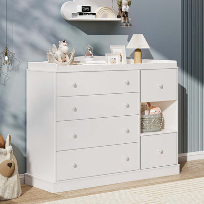 Halitaa Kids Dresser Cabinet with 6 Drawers for Nursery Storage
