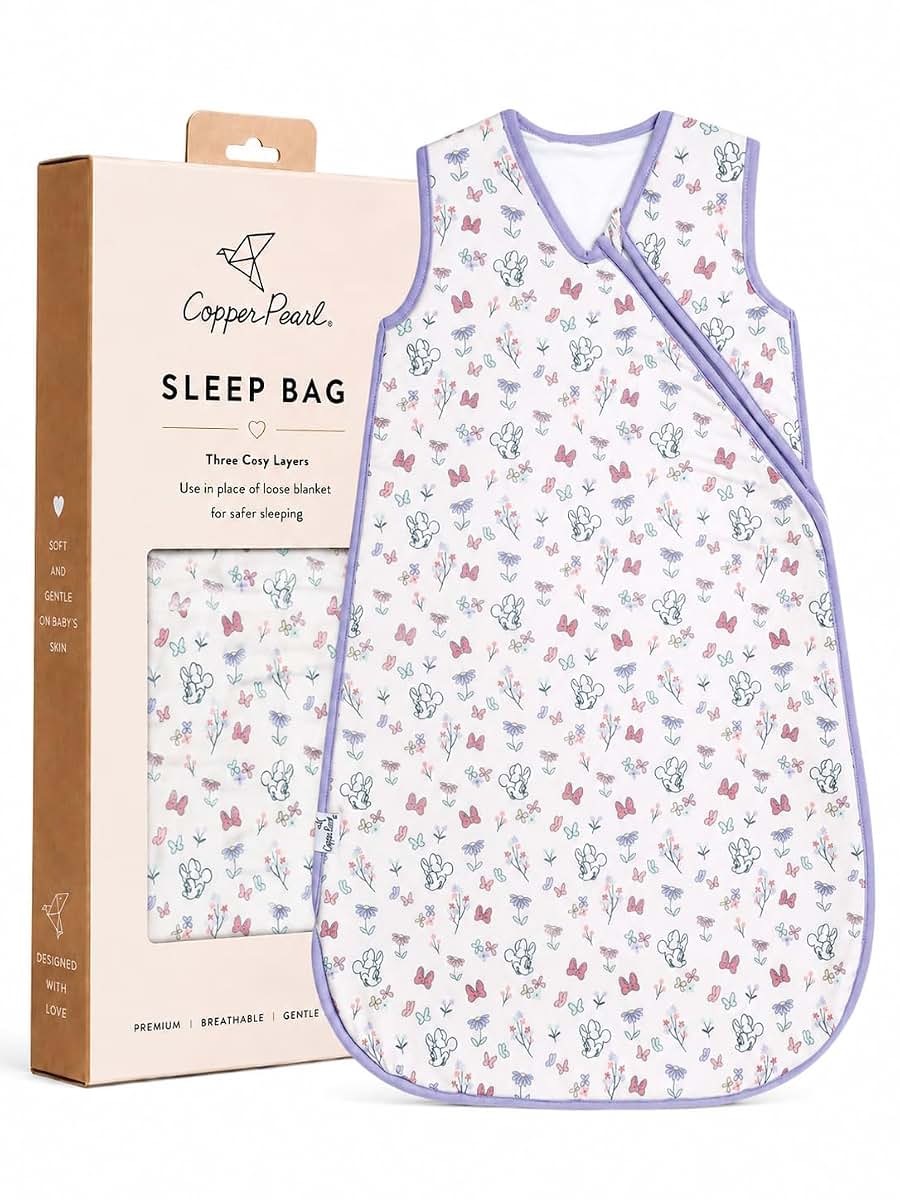 Copper Pearl Baby Sleep Sack, Minnie Mouse's Bowquet - 0.5 TOG Sleeveless Wearable Blanket for 18-24 Months