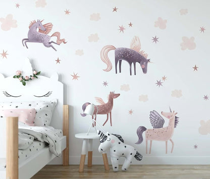 The Colors Crafter Pink Unicorn Wall Decal Set