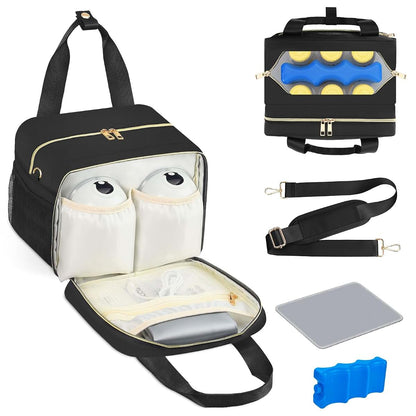 Baoong Breastmilk Cooler Bag with Ice Pack, Black