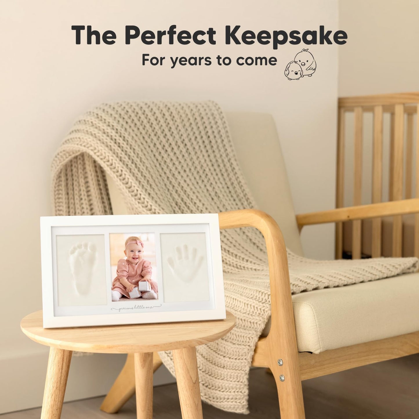 KeaBabies Baby Handprint Kit - Clay Keepsake Frame