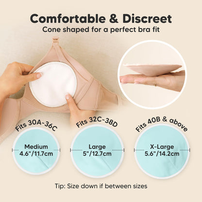 KeaBabies Organic Nursing Pads - 14 Washable Breast Pads