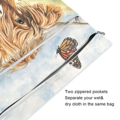 Flradish Wet Dry Diaper Bags - Waterproof Reusable Cloth Storage System
