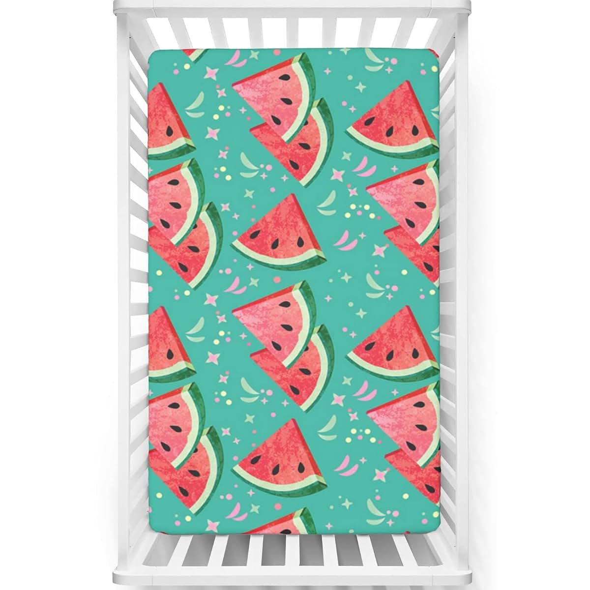 BabyOneStop Watermelon Themed Fitted Mini Crib Sheet