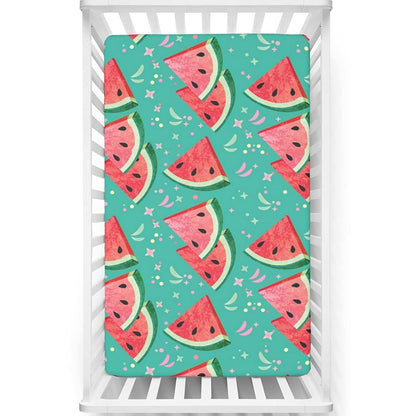 BabyOneStop Watermelon Themed Fitted Mini Crib Sheet