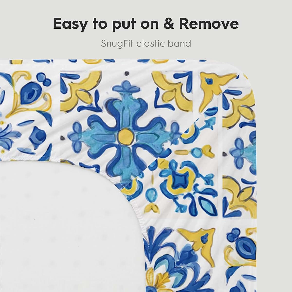 Horaldaily 2-Pack Fitted Crib Sheet, Microfiber Jersey, Lemons Floral