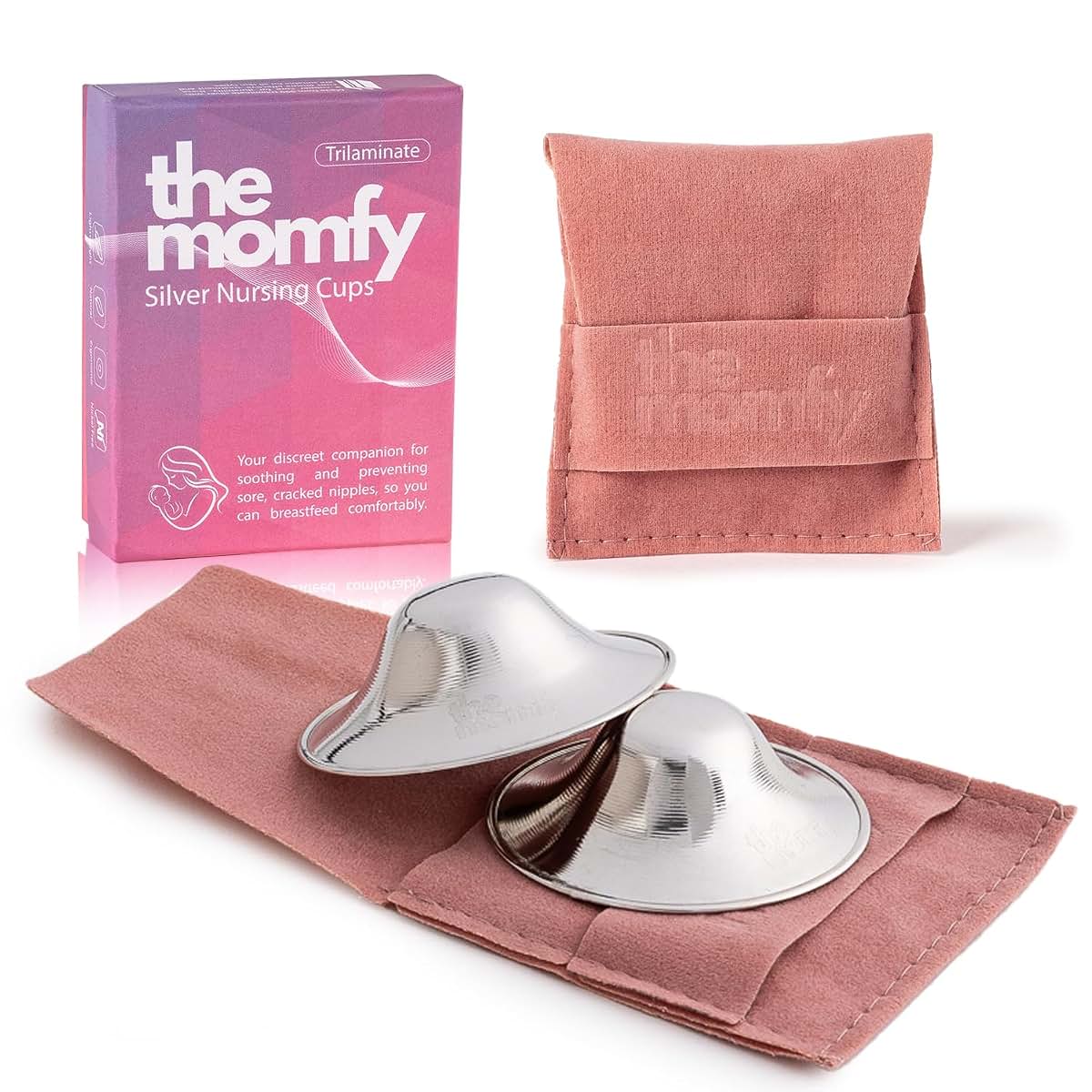The Momfy Silver Nursing Nipple Shields - Trilaminated Protective Cups