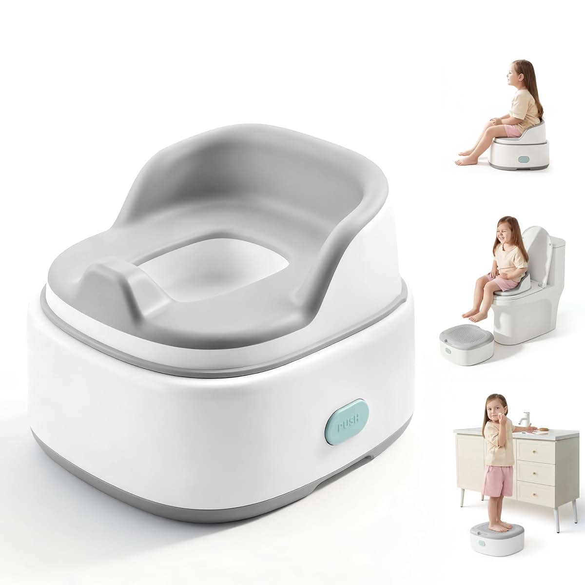 lalalark 3-in-1 Toddler Potty Training Toilet, White