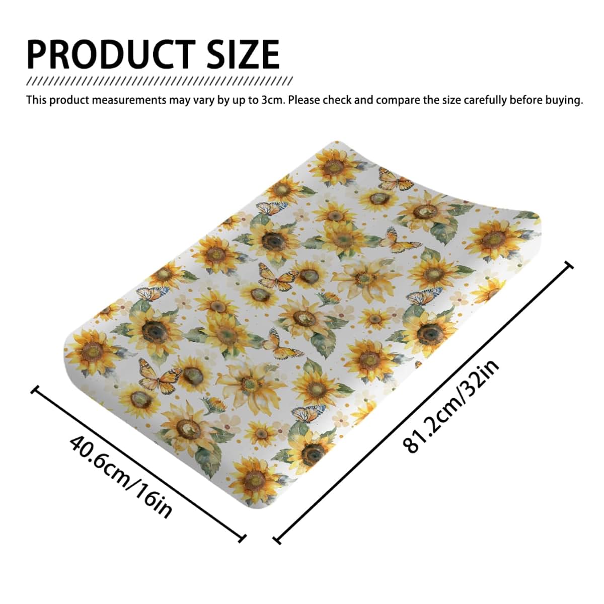 Hwmmbh Watercolor Sunflowers Baby Changing Pad Cover