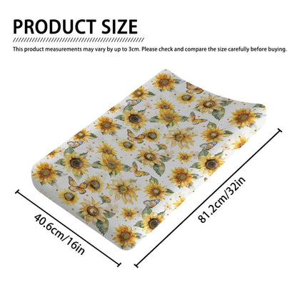 Hwmmbh Watercolor Sunflowers Baby Changing Pad Cover
