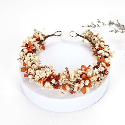 PoshMyra Flower Crown Headband for Toddler Girls 1-3 Years, Dried Flower