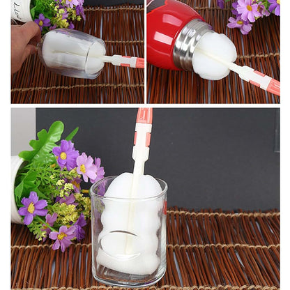 ljhnba Removable Sponge Baby Cup Bottle Brush with Handle