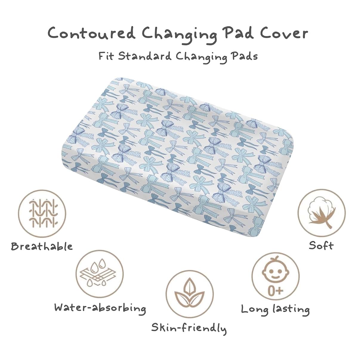 Tewrnvioc Dirty Blue Changing Pad Cover