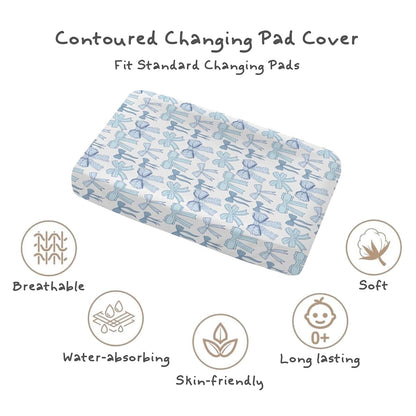 Tewrnvioc Dirty Blue Changing Pad Cover