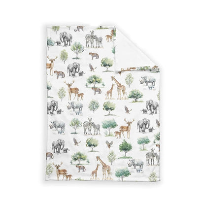SqtmuHLuo Safari Jungle African Savannah Animal Baby Blanket for Boys Girls Gender Neutral Elephant Giraffe Zebra Rhino