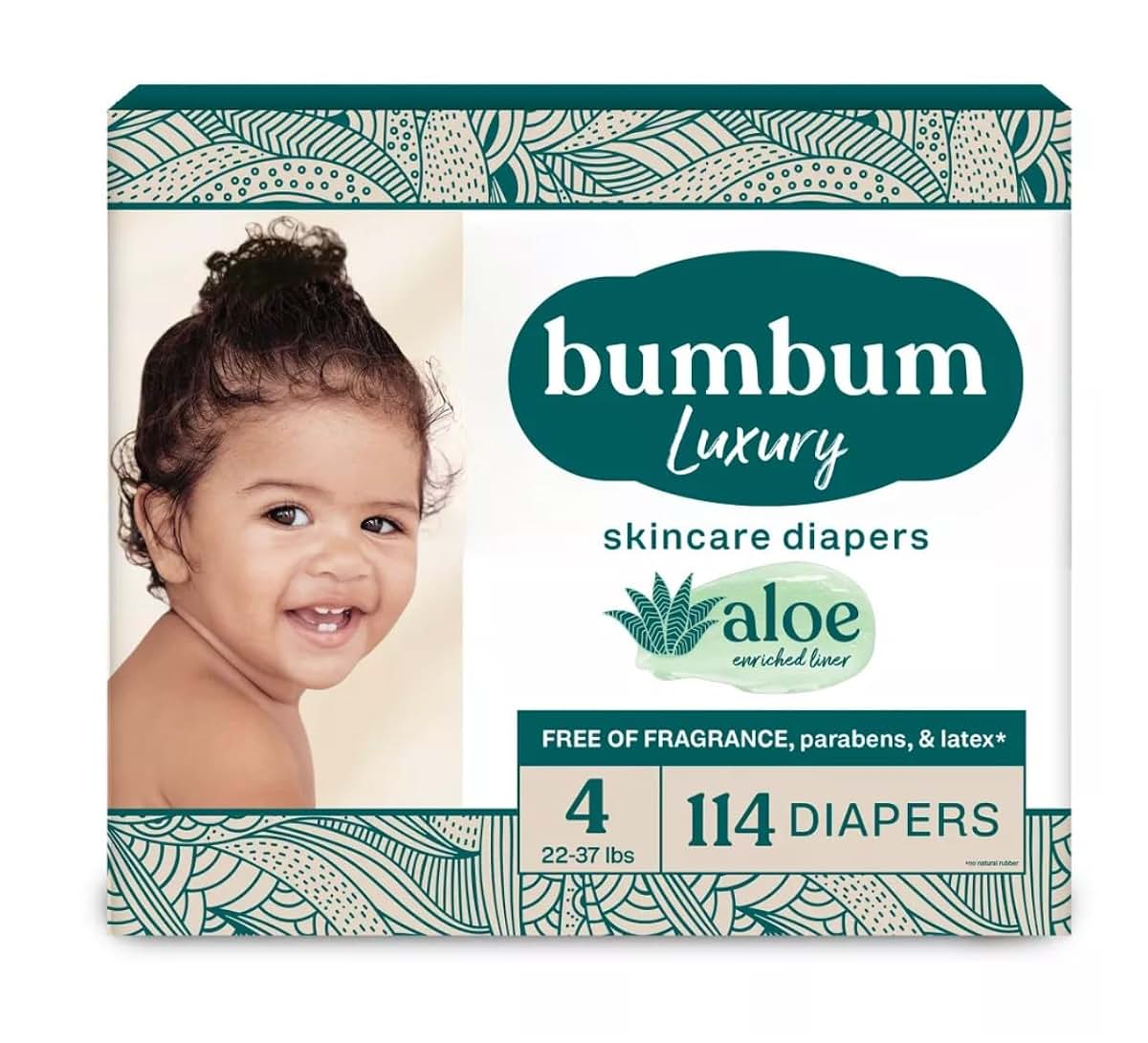 Bum-Bum Diapers Size 4, Fragrance-Free, 114 Count Disposable