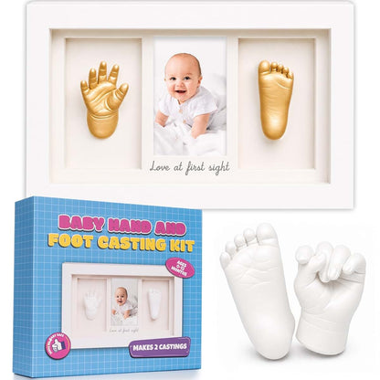 Ifeolo Baby Hand And Footprint Casting Kit With Wood Frame
