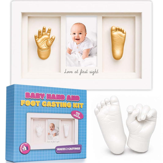 Ifeolo Baby Hand And Footprint Casting Kit With Wood Frame