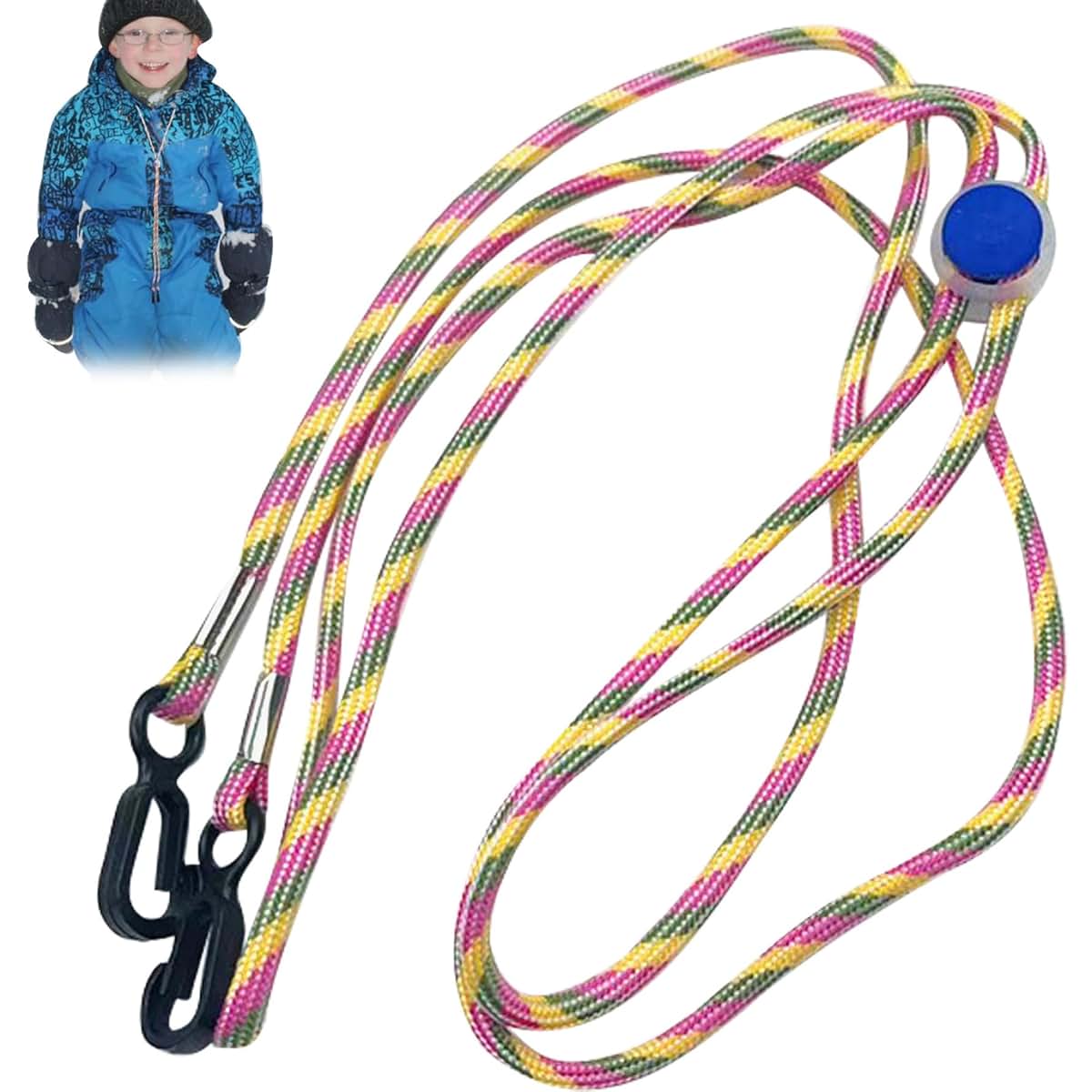 Glove Leash Clips for Kids and Adults - Adjustable Anti-Lost Mitten Holder
