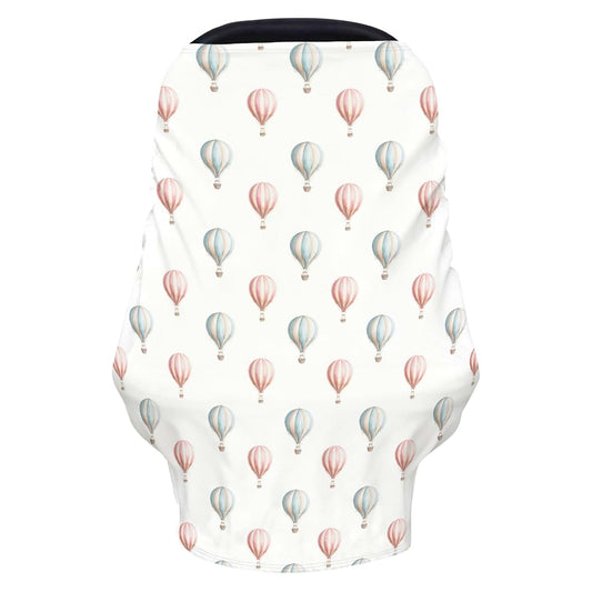 Cstdyfrv Watercolor Hot Air Balloon Multi-Use Car Seat Cover And Canopy