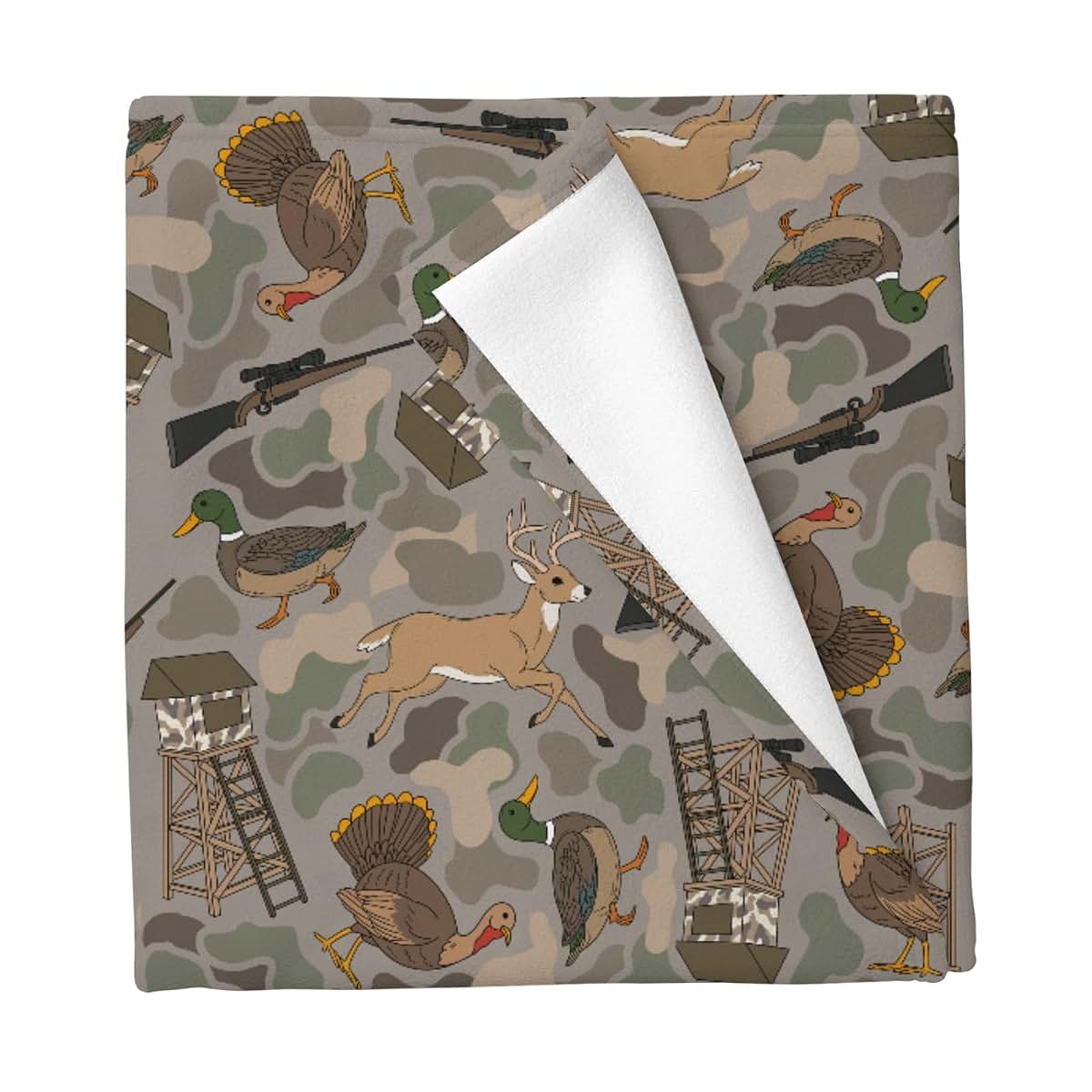 Cstdyfrv Vintage Hunting Animals Baby Blanket, Flannel Swaddling Wrap, 40x50 Inch