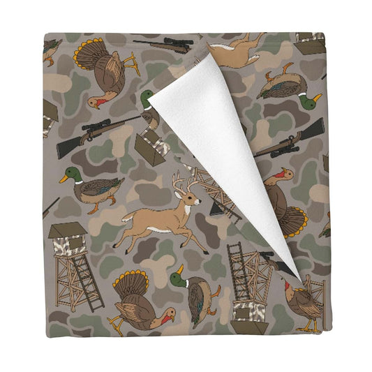 Cstdyfrv Vintage Hunting Animals Baby Blanket, Flannel Swaddling Wrap, 40x50 Inch