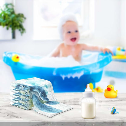 Susiyo Watercolor Sea Turtle Muslin Baby Washcloths, 5 Pack