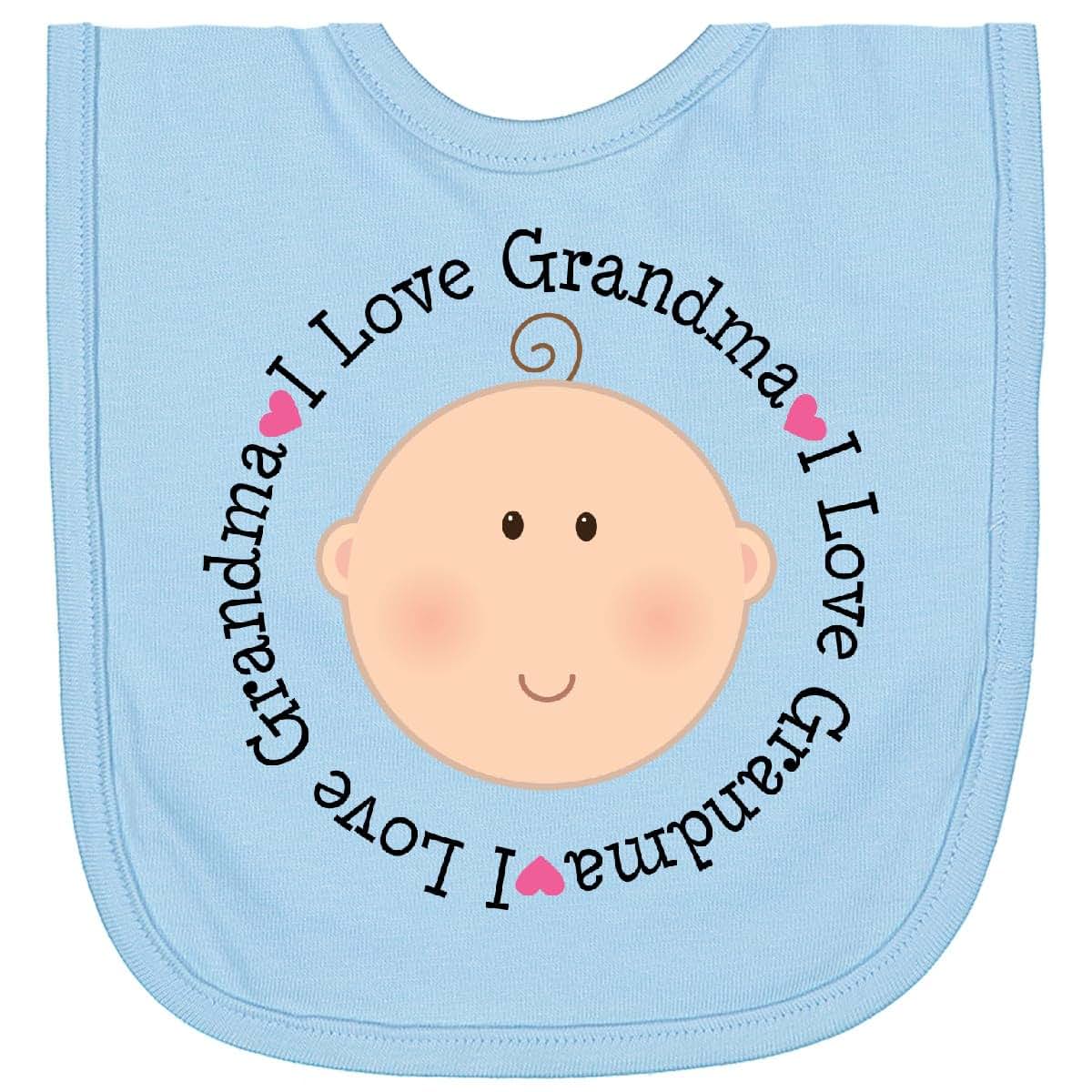 Inktastic Newborn Bib with Infant Face and Heart Design