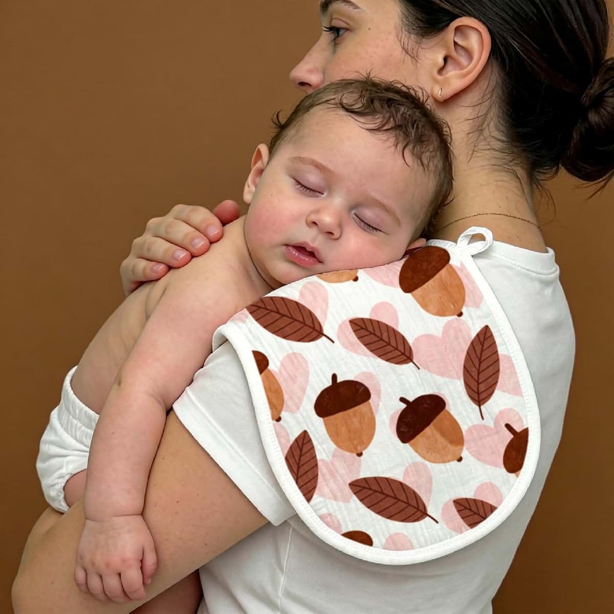 Muslin Baby Burp Cloths 6 Pack | Organic Cotton Contour Rags