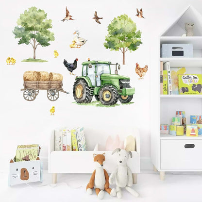 Mfault Farm Animals Wall Decals Stickers, 2 Sheets Vinyl Nursery Kids Room Decor