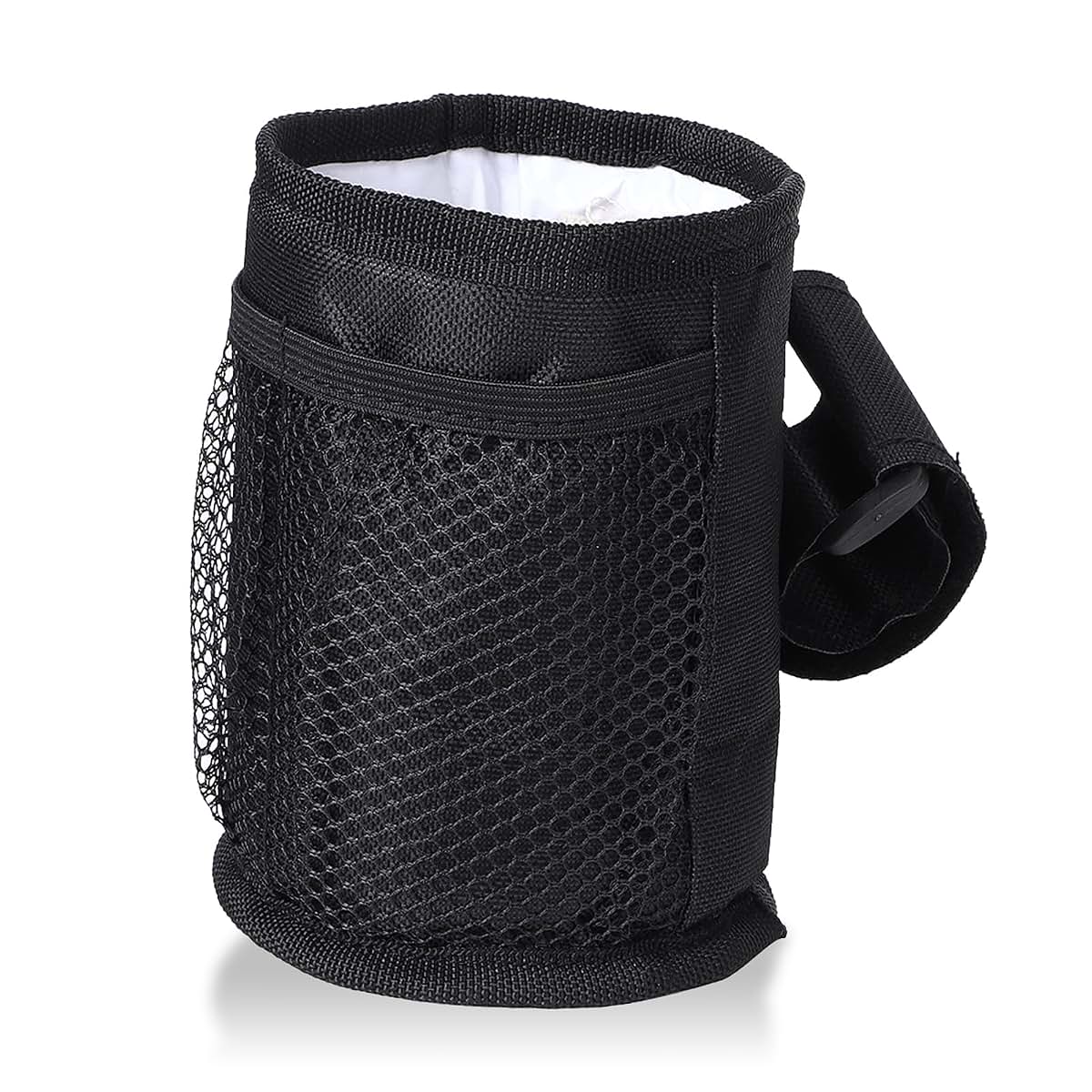 Oumefar Stroller Cup Holder with Several Mesh Pockets, Sturdy Polyester Material Wheelchair Cup Holder for Pushchair