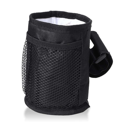Oumefar Stroller Cup Holder with Several Mesh Pockets, Sturdy Polyester Material Wheelchair Cup Holder for Pushchair