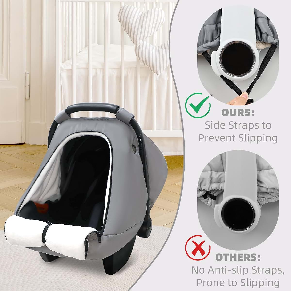 Swesen Winter Car Seat Cover With Fleece Lining And Water Resistant Fabric (photo 3)