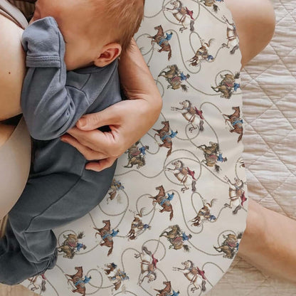 Selgkds Vintage Cowboy Life Nursing Pillow Covers Country Western Cowboys Horse Soft Stretchy Removable Covers for (photo 3)